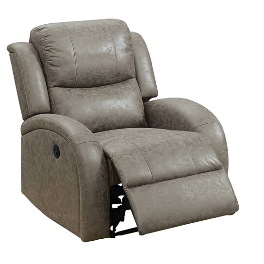 Saltoro Sherpi 40 Inch Leatherette Power Recliner with USB Port,